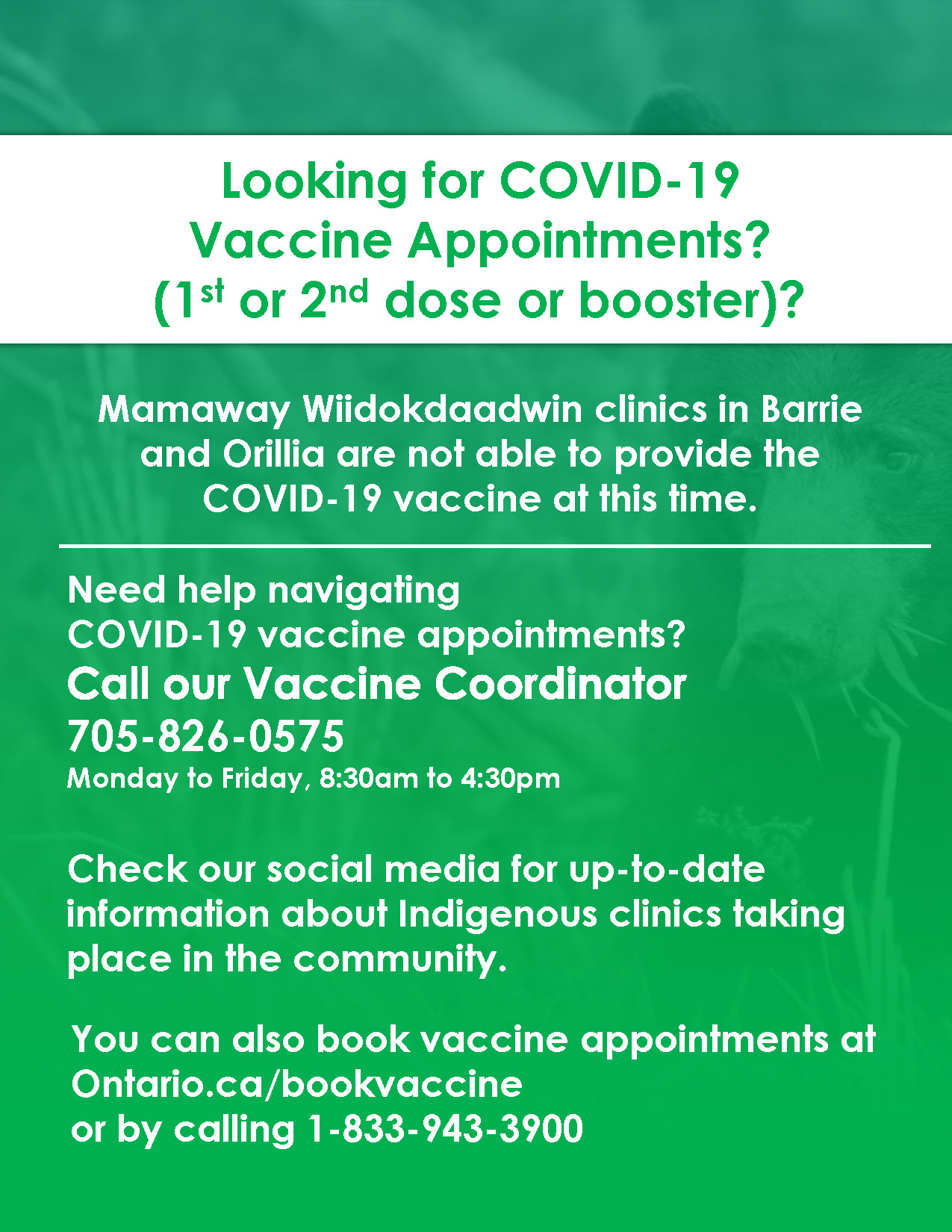 Mamaway is not providing COVID vaccine appointments at this time